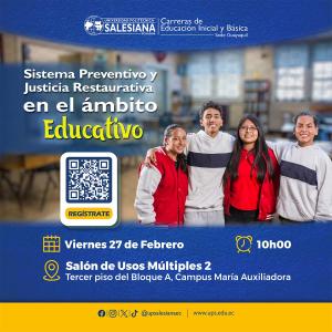 Afiche del Sistema preventivo y justicia restaurativa en el ámbito educativo